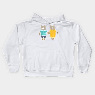 Cute pair of happy bears Kids Hoodie